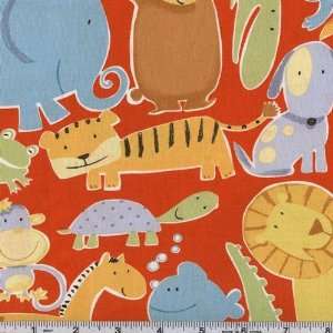   Oh Boy Large Animals Red Fabric By The Yard: Arts, Crafts & Sewing