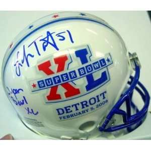  Lofa Tatupu Autographed/Hand Signed Super Bowl Mini Helmet 