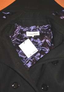 New womens CALVIN KLEIN Wool Blend PEA Coat Hooded new Black Size 10 