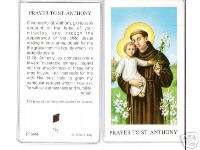 Saint Anthony 3rd Class Relic Prayer Card  