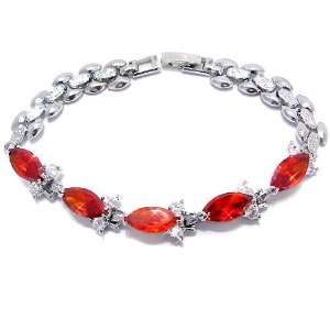  Tasteful Marquise Cut Sterling Silver Simulated Ruby Red 