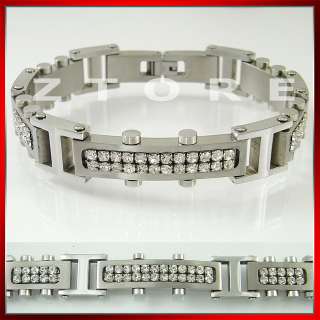 iced out bling men s 14mm watchband style bracelet 316 stainless steel 