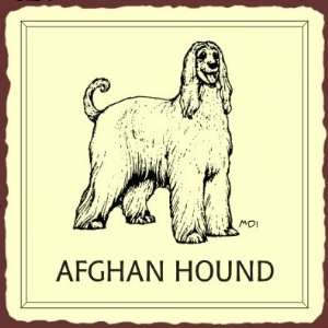   Afghan Hound Dog Vintage Metal Animal Retro Tin Sign: Home & Kitchen