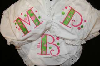 prs Monogrammed Diaper Covers Bloomer Initial & Dots  