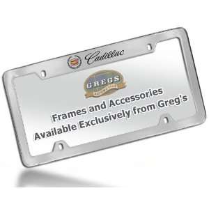   Cadillac License Plate Frame (Top Engraved Chrome Brass) Automotive
