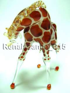 Figurine Animal Hand Blown Glass 1 Giraffe #1  