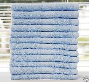 Lot 6 Premium Solid Terry Wash cloth Face Towel L.Blue  