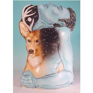  Deer Totem Vase, Porcelain shape shifting Sculpture Vase 