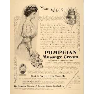   Pompeian Massage Cream Skin Care   Original Print Ad: Home & Kitchen