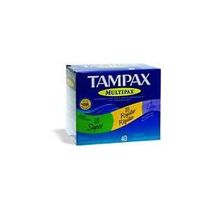 Tampax Tampons Flushable Applicator Multipax 40