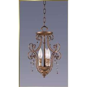  Wrought Iron Chandelier, JB 7073, 3 lights, Aged Gold, 12 