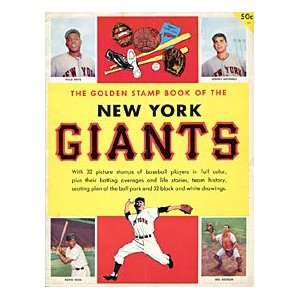 Willie Mays Unsigned New York Giants Golden Stamp Book Baseball Cover 