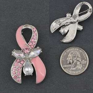  Broach ~ Breast Cancer ~ Pink Ribbon w/Angel Everything 