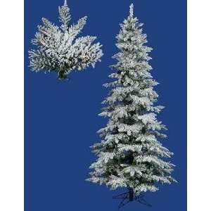   Lit Slim Flocked Utica Fir Artificial Christmas Tree   Dura Lit Multi