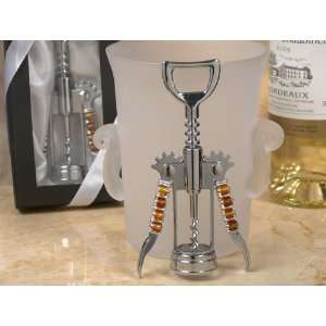 Murano art deco collection wine opener with golden brown beads  