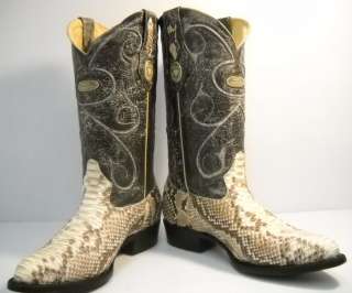   diamond PYTHON SNAKE SKIN cowboy boots size 10 botas de vibora piton