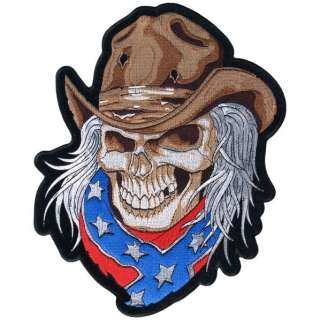 COWBOY SKULL 9 x 12 BACK PATCH Full Quality Embroidered For Cool 