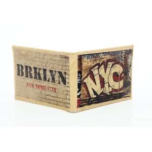  New York and Brooklyn Combo Bi Fold 100% Leather Wallet 