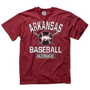   Arkansas Razorbacks Cardinal Jock Baseball T Shirt: Sports & Outdoors