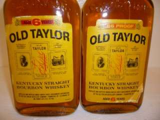OLD TAYLOR BOURBON WHISKEY TWO 375 ML VINTAGE RARE OLD WHISKY PINTS 