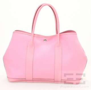 Hermes Pink Canvas & Leather Trim Garden Party PM Tote Bag  