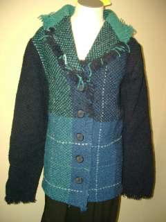 Boyne Valley Weavers Patchwork Button Front Cardigan XL  