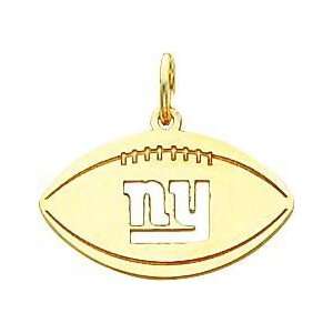  14K Gold NFL New York Giants Logo Football Charm: Sports 