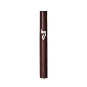   Brown Wood Mezuzah with Shin and Semi Circle Shape: Everything Else