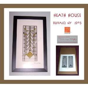  Frank Lloyd Wright 8x15 HEATH HOUSE BUFFALO, NY Etched 