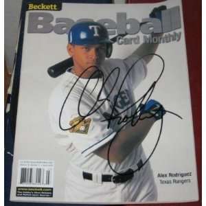 Alex Rodriguez Texas Rangers SIGNED Beckett Magazine COA Autographed 