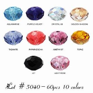 Wholesale Lot 60 pcs Swarovski Rondelles Crystal Beads 6mm #5040. 10 
