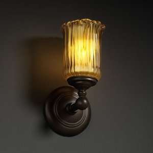   One Light Wall Sconce Shade Color: Amber, Metal Finish: Antique Brass