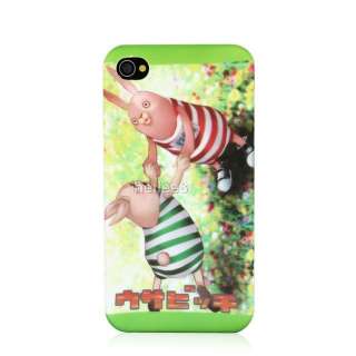 Charming Warm Romantic Green Red Rabbit Lover Hard case For iPhone 4 