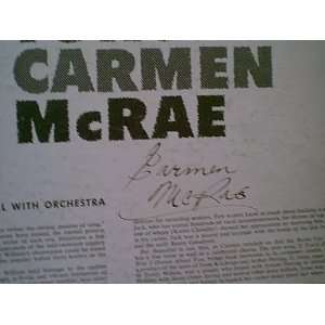  McRae, Carmen Torchy 1957 Jazz LP Signed Autograph 