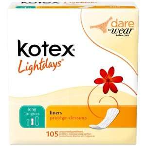  Kotex Pantiliners, Long, Unscented 105 pantiliners: Health 