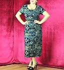 Z50 Vtg ethnic funky print hourglass wiggle Sun Summer 