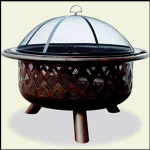    Oil Rubbed Bronze Outdoor Fire Pit with Lattice Design: Beauty