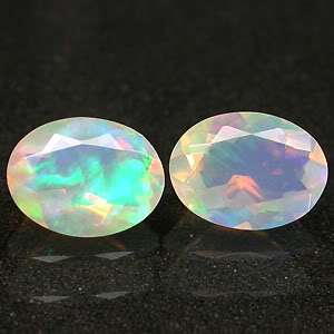 MATCHED 8x6 MM.1.50 ct.EXCELLENT NATURAL MULTI COLOR FIRE OPAL NR 