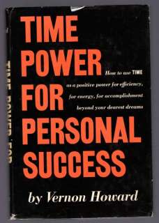TIME POWER FOR PERSONAL SUCCESS by Vernon Howard (1960) HC m  