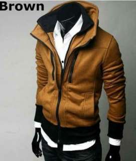 New Fashion Coat Mens Jacket Slim Stylish Top Designed Hoody 3 Colors 