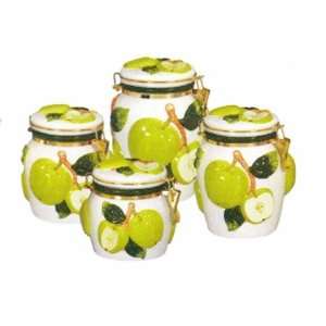    New Deluxe Green Apple Sour 4pc canister set