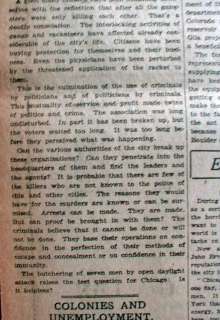 Best1929 Chicago newspaper ST VALENTINES DAY MASSACRE Al Capone PICS 