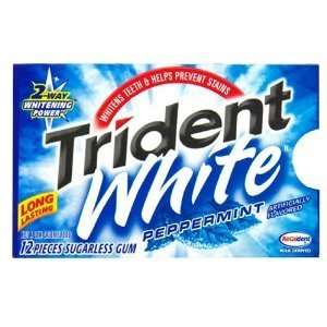  Trident White Peppermint Sugarless Gum   12 X 12 Pack 