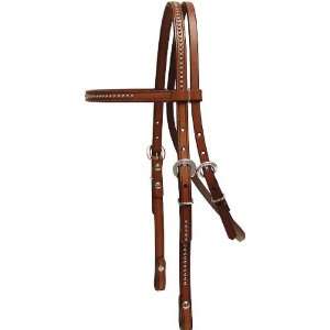   Browband Headstall w/Nickel Spots   Pecan   Horse