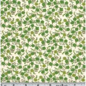  45 Wide Pretty Florals Floral Vines Spring Green Fabric 