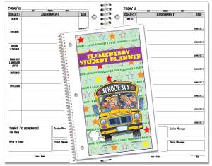 Stock Elementary Student Planner 7 x 11 Undated Pages  
