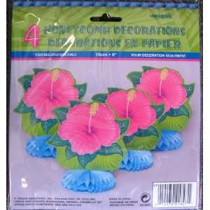  Luau Tropical Bloom Honeycomb Decorations 4pk. Health 