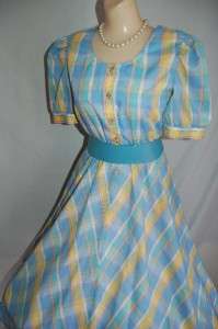   70s slighty sheer summer chevron strollin boardwalk dress M  