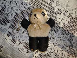 Antique 1920s Panda Bear Stringed Toy with Bell  