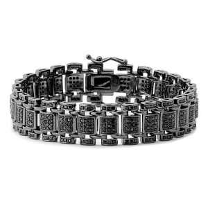  Mens Hip Hop Blackout Micro Pave CZ Bracelet Jewelry